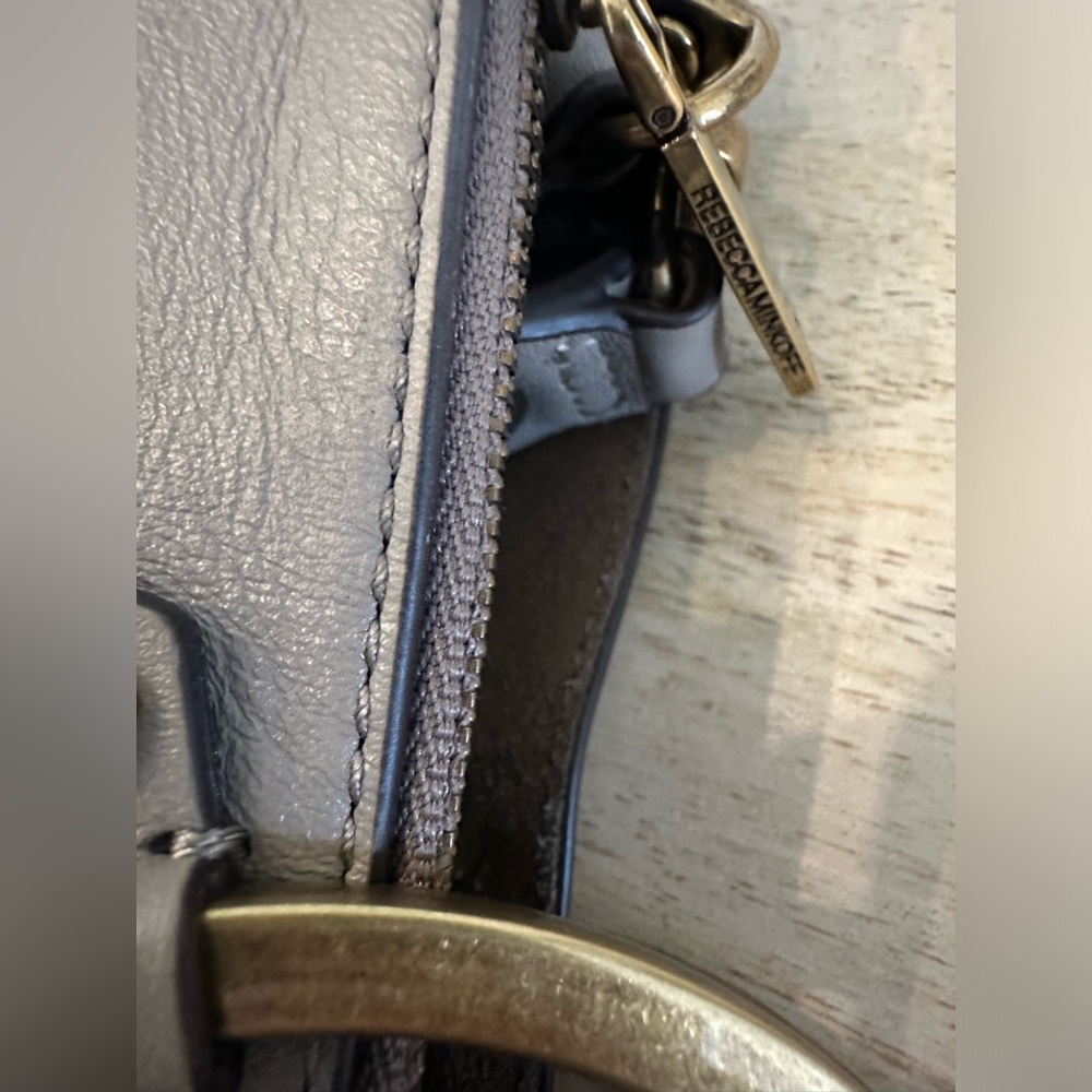 Rebecca Minkoff Gray taupe leather ring, satchel shoulder Crossbody bag - Picture 13 of 14